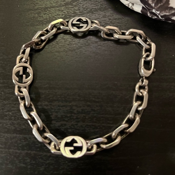 Gucci Interlocking .925 Silver Bracelet - Picture 1 of 2